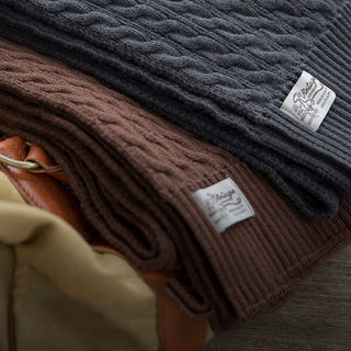 Retro Wool Solid Color Warm Scarf Men Trendy