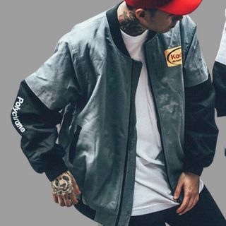 Hip Hop Style Men Streetwear Print Baseball Jackets